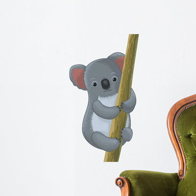 Koala Cartoon Character Wall Decal shown on a wall