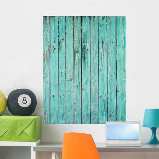 Old Green Plank Fence