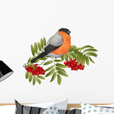 Rowan Branch Wall Decal shown on a wall