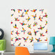 Tessellated Spring birds Wall Mural