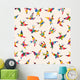 Tessellated Spring birds Wall Mural
