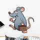 Vector Illustration of Cartoon Rat Get out Wall Decal