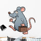 Vector Illustration of Cartoon Rat Get out Wall Decal
