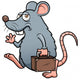 Vector Illustration of Cartoon Rat Get out Wall Decal