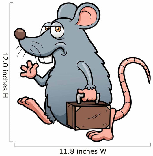 Vector Illustration of Cartoon Rat Get out Wall Decal