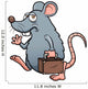Vector Illustration of Cartoon Rat Get out Wall Decal