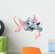 Cartoon Rat Pointing down Wall Decal