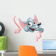 Cartoon Rat Pointing Down at Sign Wall Decal