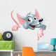 Cartoon Rat Pointing Down at Sign Wall Decal