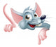Cartoon Rat Pointing Down at Sign Wall Decal