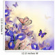 Bouquet of blue irises, white flowers and butterfly Wall Mural