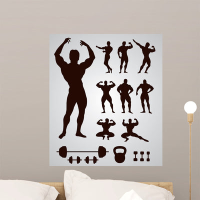 Body Building Gym Vector shown on a wall
