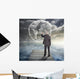 Elegant Businessman Drawing Planet Wall Decal