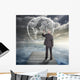 Elegant Businessman Drawing Planet Wall Decal