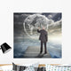 Elegant Businessman Drawing Planet Wall Decal