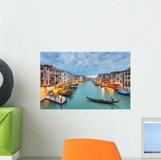 Grand Canal View at Night Venice Wall Mural