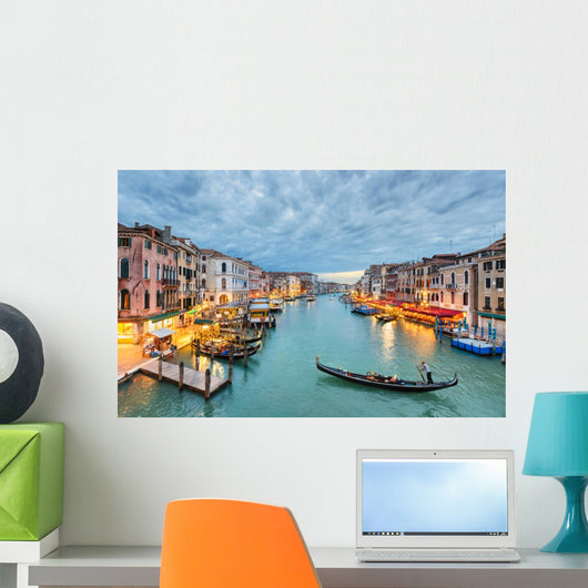 Grand Canal View at Night Venice Wall Mural