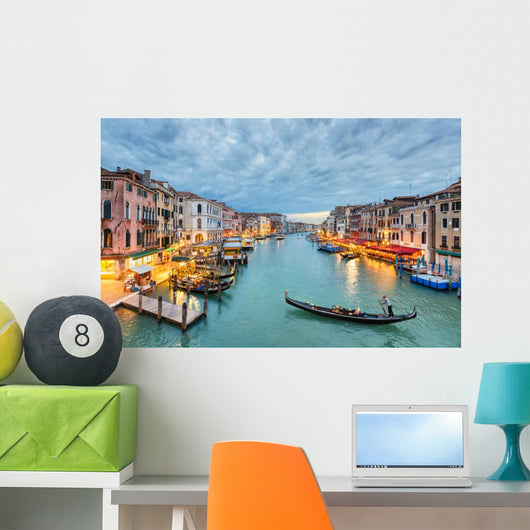 Grand Canal View at Night Venice Wall Mural