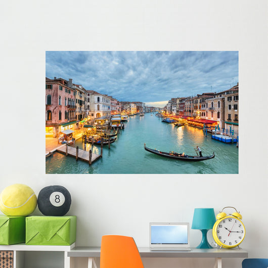 Grand Canal View at Night Venice Wall Mural