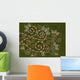 bohemian ethnic floral curves abstract Wall Mural