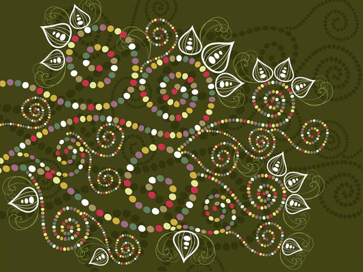 bohemian ethnic floral curves abstract Wall Mural