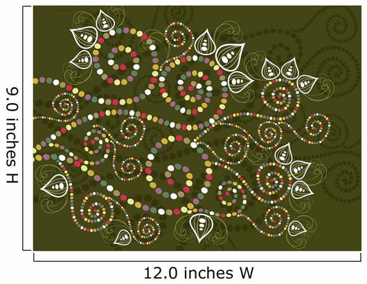 bohemian ethnic floral curves abstract Wall Mural