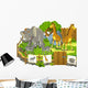 Cartoon Zoo Illustration for Wall Mural