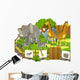Cartoon Zoo Illustration for Wall Mural
