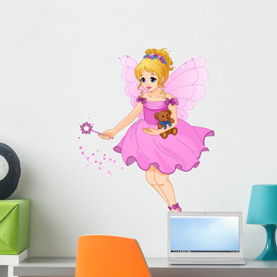 Illustration Cute Girl Purple shown on a wall