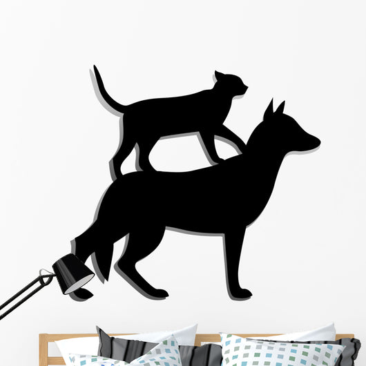 Dog and Cat Wall Decal