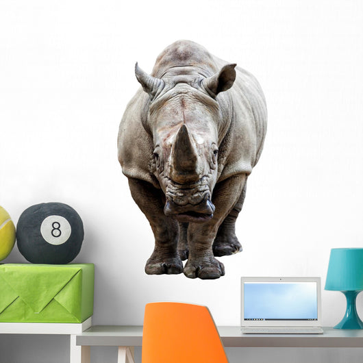 Rhino on White Background Wall Decal