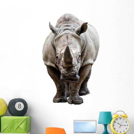Rhino on White Background Wall Decal