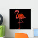 Silhouette of a Flamingo Filled with Decorative Texture Wall Mural