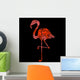 Silhouette of a Flamingo Filled with Decorative Texture Wall Mural