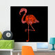 Silhouette of a Flamingo Filled with Decorative Texture Wall Mural