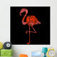 Silhouette of a Flamingo Filled with Decorative Texture Wall Mural