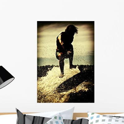 Wake Surfing Silhouette shown on a wall