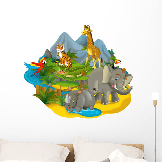 Main Street Wall Creations ZOO JUNGLE ANIMALS WALL ART STICKERS