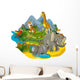 Cartoon zoo - illustration for the children Wall Decal