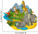 Cartoon zoo - illustration for the children Wall Decal