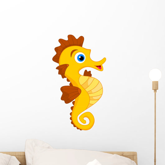 Cute Seahorse Cartoon Wall Decal