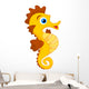 Cute Seahorse Cartoon Wall Decal