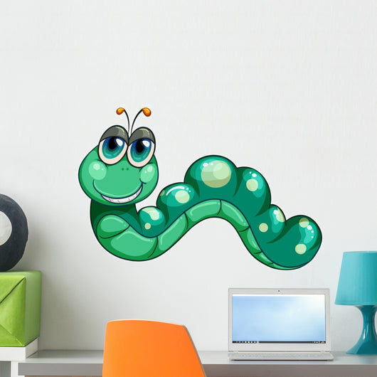 A green worm Wall Decal