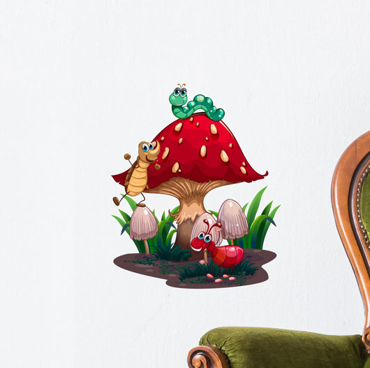 Mushroom Surrounded with Different Wall Decal