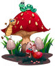 A mushroom surrounded with different insects Wall Decal