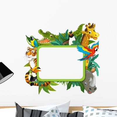 Banner Frame Border Jungle shown on a wall