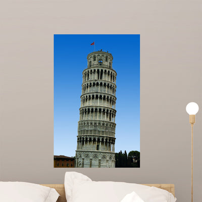 Leaning Tower Pisa with Wall Mural shown on a wall