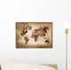 Map Wood World Vintage