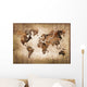 Map Wood World Vintage