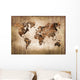 Map Wood World Vintage